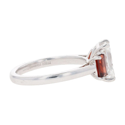 1 3/4 Ct 14K White Gold Lab Grown Diamond With Garnet Accents Engagement Ring