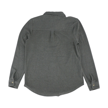 Gray Solid Flannel Button Down