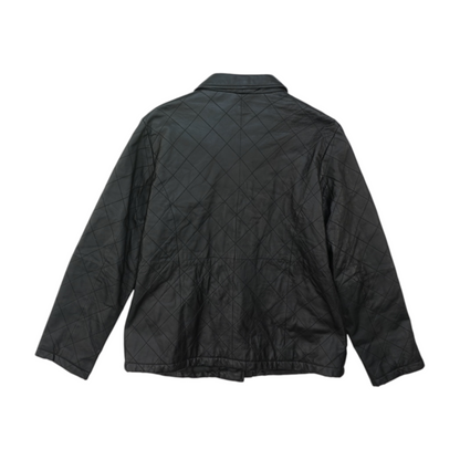 Black Solid Leather Jacket