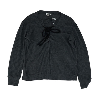 Gray Solid Knit Top