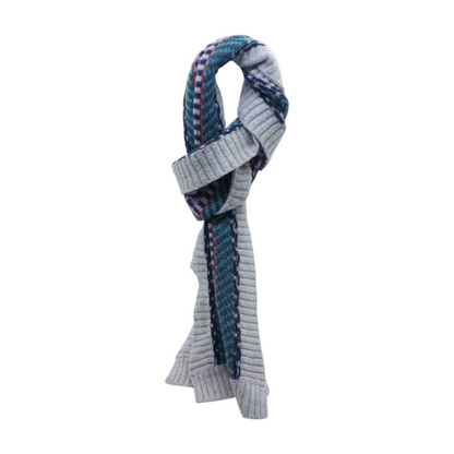 Gray Graphic Wool Scarf