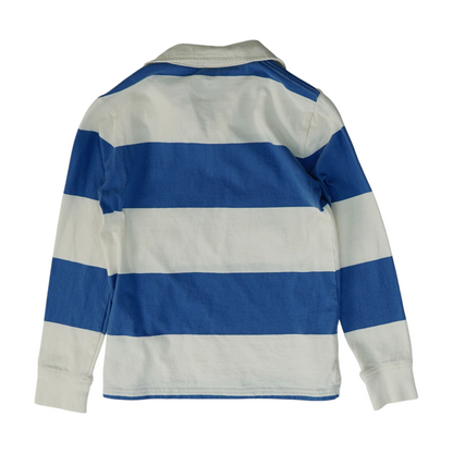 Blue Striped Long Sleeve Polo
