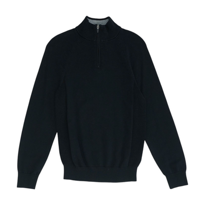 Navy Solid 1/4 Zip Sweater