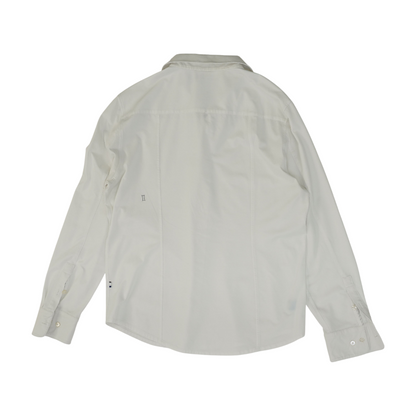 White Solid Long Sleeve Button Down