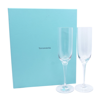 Tiffany & Co. Set of Two - Champagne Flutes in Crystal Glass – Image 1