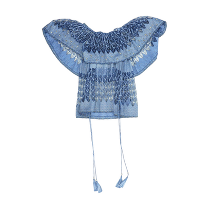 Blue Geometric Blouse