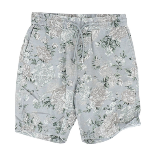 Gray Floral Chino Shorts