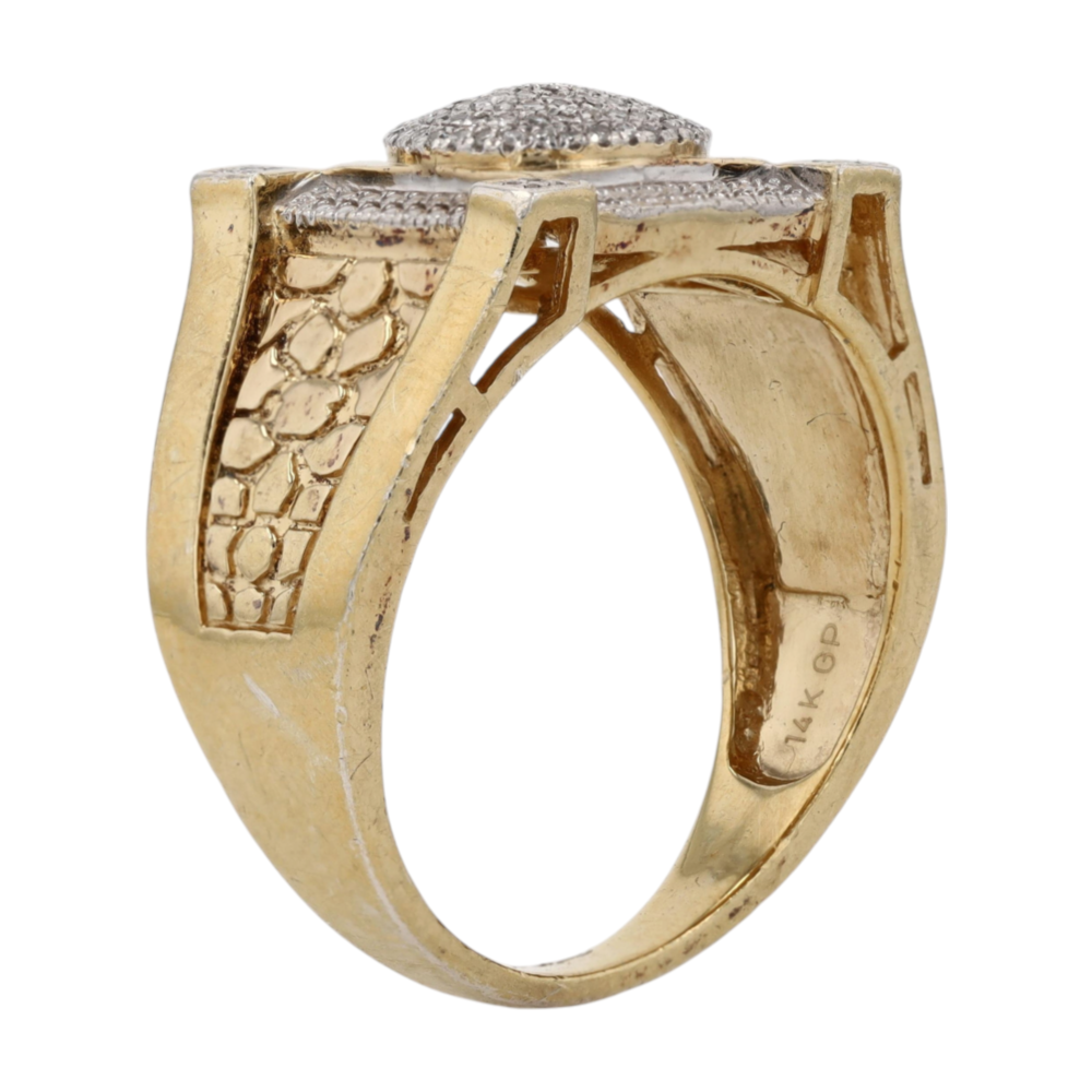 14K Yellow Gold Diamond Fashion Ring