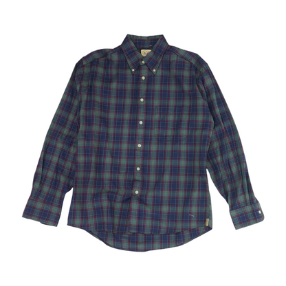 Green Plaid Long Sleeve Button Down