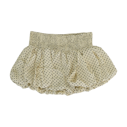 Beige Polka Dot Mini Skirt