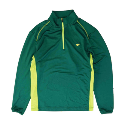 Green Color Block 1/4 Zip Pullover
