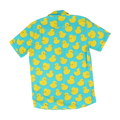 Blue Graphic Short Sleeve Button Down