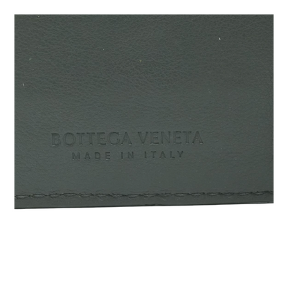 Gray Intrecciato Flap Card Case