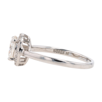 2 1/5 ctw Sterling Silver Moissanite Engagement Ring