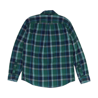 Green Plaid Flannel Button Down