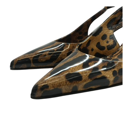 Printed Polished Calfskin Slingbacks