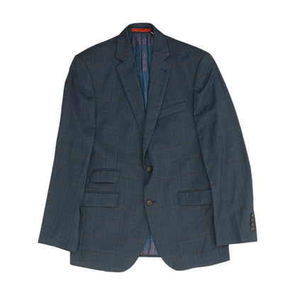 Navy Plaid Suit Jacket