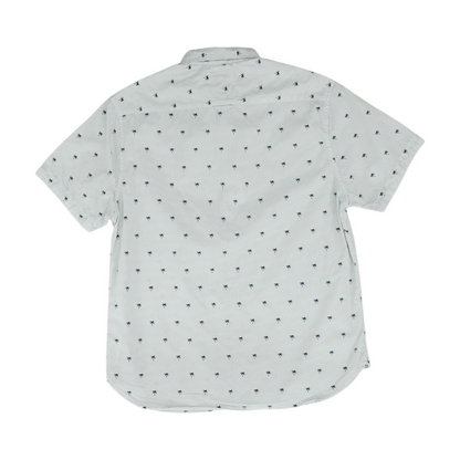 White Polka Dot Short Sleeve Button Down