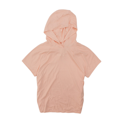 Peach Solid Hoodie Pullover