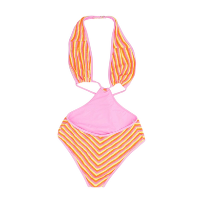 Pink Striped One-Piece