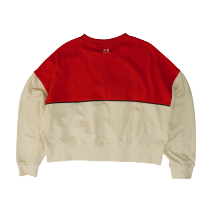 Red Color Block Sweatshirt Pullover
