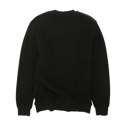 Black Solid Sweatshirt Pullover