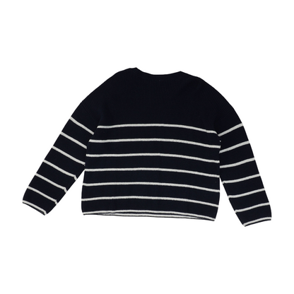 Navy Striped Pullover Sweater