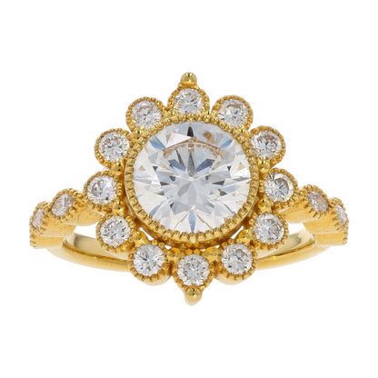 3 1/4 ctw 14K Yellow Gold Lab Grown Diamond Engagement Ring