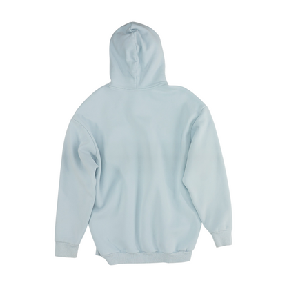Blue Solid Hoodie Pullover