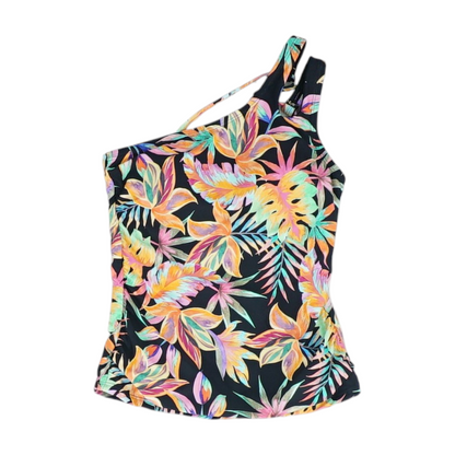 Black Tropical Swim Top