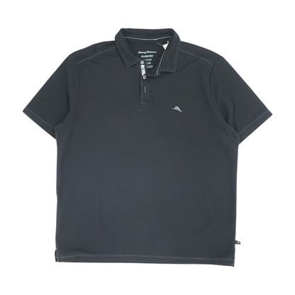 Black Solid Short Sleeve Polo