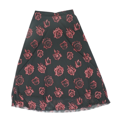 Black Floral Midi Skirt