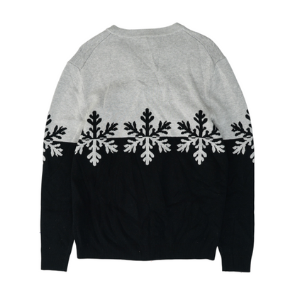 Gray Color Block Pullover Sweater