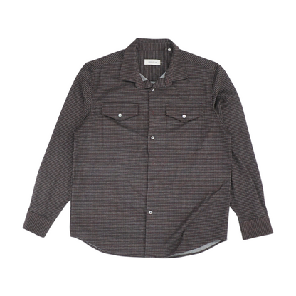 Gray Houndstooth Flannel Button Down