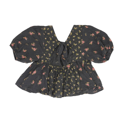 Charcoal Floral Blouse