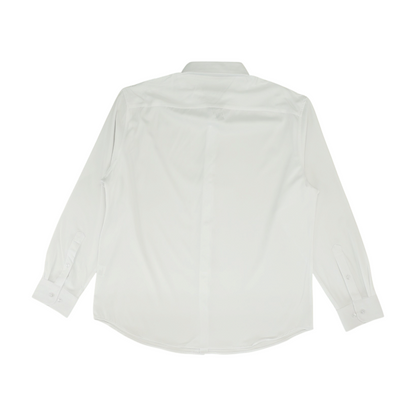White Solid Long Sleeve Button Down