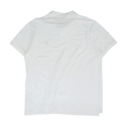 White Solid Short Sleeve Polo