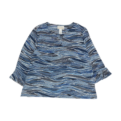 Blue Plus Size Print Blouse