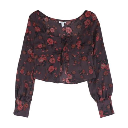 Burgundy Floral Blouse