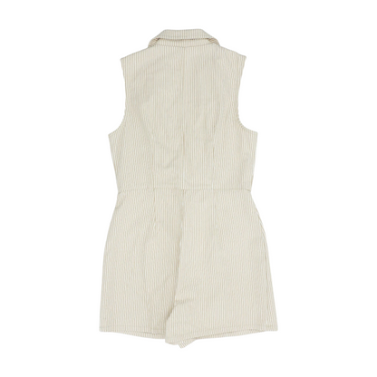 Khaki Striped Romper