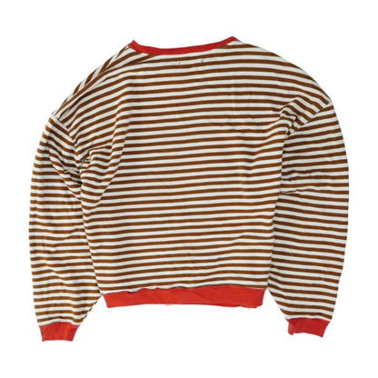 White Striped Sweatshirt Pullover
