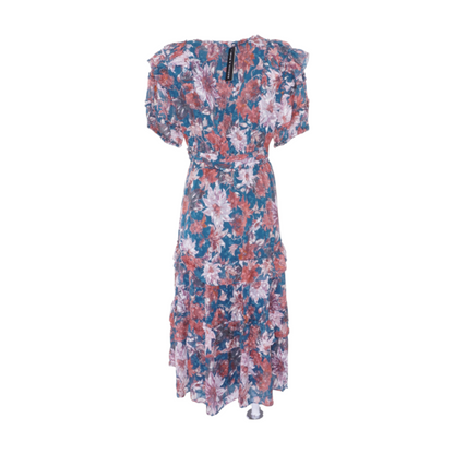 Blue Floral Midi Dress
