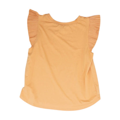 Orange Solid Short Sleeve Blouse