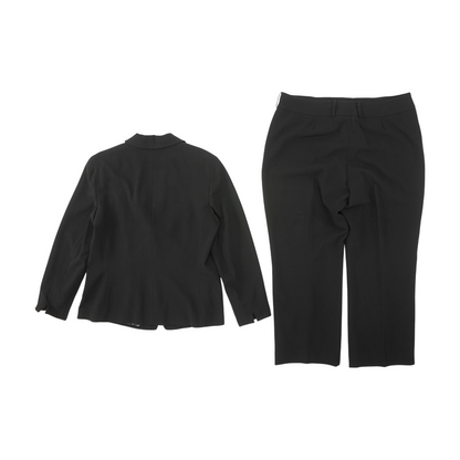 Vintage Black Solid Pant Suit