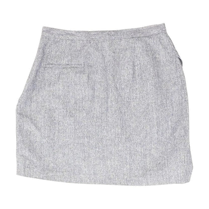 Blue Solid Mini Skirt
