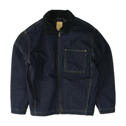 Navy Solid Denim Jacket