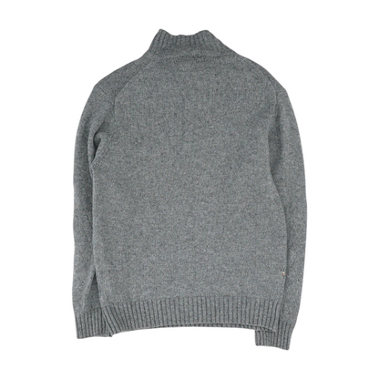 Gray Solid 1/4 Zip Sweater