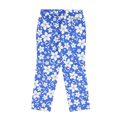 Blue Floral Regular Pants