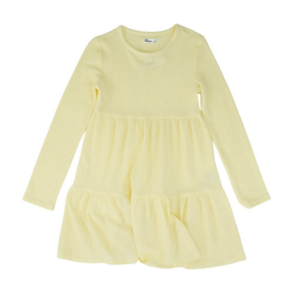 Yellow Solid Midi Dress
