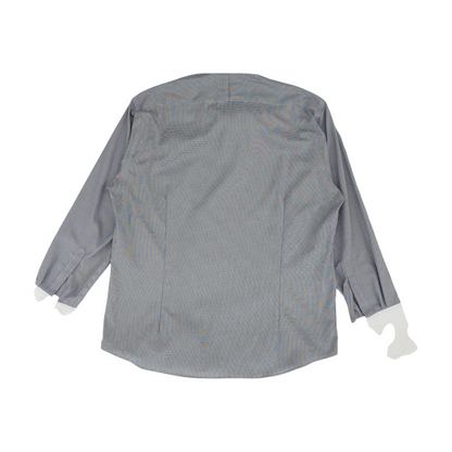 Navy Houndstooth Long Sleeve Button Down